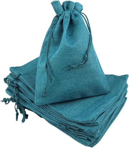 Palmhomee Pack of 25 Burlap Gift Bags with Drawstring Linen Jewelry Pouches Wedding Hessian Jute Bags for Birthday Jewelry and Treat Pouches Party Wedding Favors Gift Art and DIY Craft (7x9 Inch,