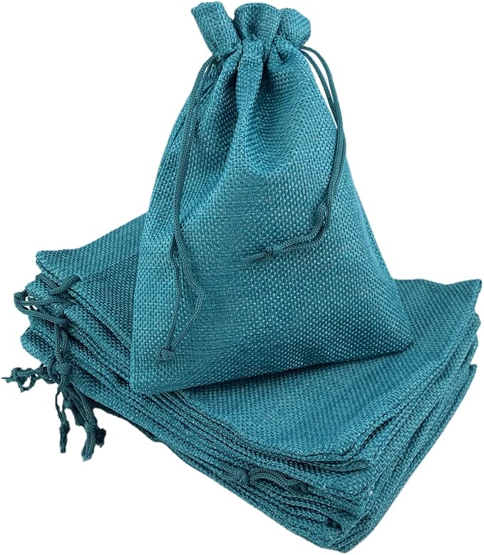 Palmhomee Pack of 25 Burlap Gift Bags with Drawstring Linen Jewelry Pouches Wedding Hessian Jute Bags for Birthday Jewelry and Treat Pouches Party Wedding Favors Gift Art and DIY Craft (5x7 Inch,