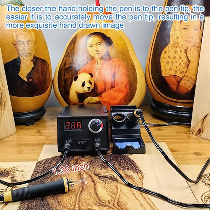 Wood Burning Tool, Wood Burner kit Pen 25~750℃, Wood Burning kit with Digital Thermometer Temperature Adjustable Temperature, 2 pyrographic Wood Burning pens, 30 Wood Burning Pen Tips
