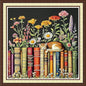 Findvoor Counted Cross Stitch Kits for Adults Full Range of Cross Stitching Embroidery Unprinted Pattern for Beginners, 11CT Needlepoint Kit Patterns Embroidery Kits-Books, Cats, Flowers 18x18 inch