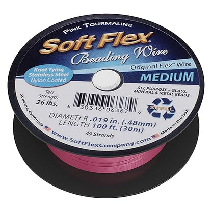 Soft Flex 49 Strand Beading Wire - Medium 0.19 Diameter - 100 Feet Nylon Design Wire