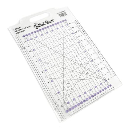 The Quilted Bear Quilting Rulers - Transparent Acrylic Non Slip Quilting, Patchwork & Sewing Ruler with Clear Black Lines & 30, 45 & 60 Degree Angles for Perfect Accuracy & Precision (Shape Ruler)