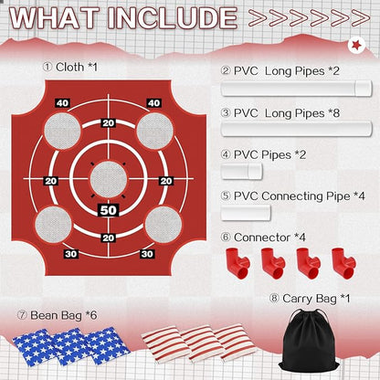 Outdoor Games Bean Bag Toss Games for Kids and Adults, Yard Lawn Games with Carry Bag, Great for Backyard, Camping, Beach