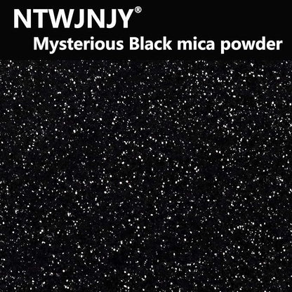Mysterious Black Mica Powder, Natural Shimmer Mica Powder for Epoxy Resin/Candle/Soap/Lip Gloss/Slime/Quicksand/Bath Bombs/.Car Paint pigments.Candle Dye,Soap Making Dye(50g/1.7oz)