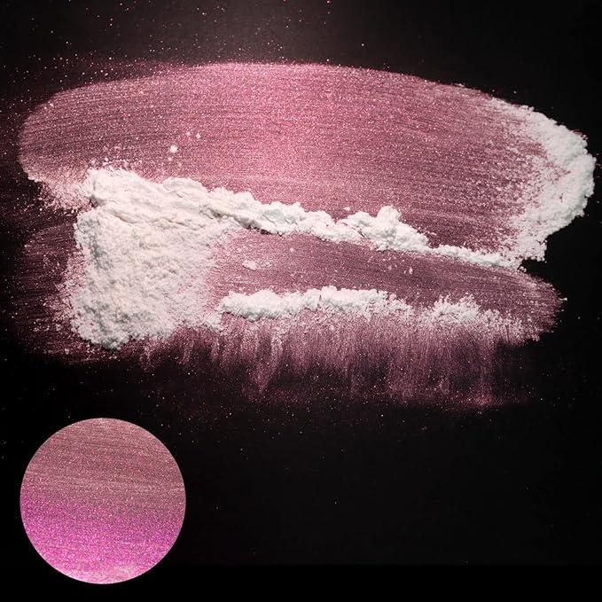 Matio Interference Mica Powder, 1.06oz/ 30g Sunset Aurora Chrome Powder, Pearlescent Effect Color Shift Pigment for Epoxy Resin, Makeup Shimmer, Nail Polish,Soap Dye,Candle Making,Paint,Slime