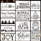 Christmas Stencils for Crafts Reusable Christmas Doormat Stencils Xmas Holiday Stencil for Painting on Wood Window Door Mats Fabrics Decor