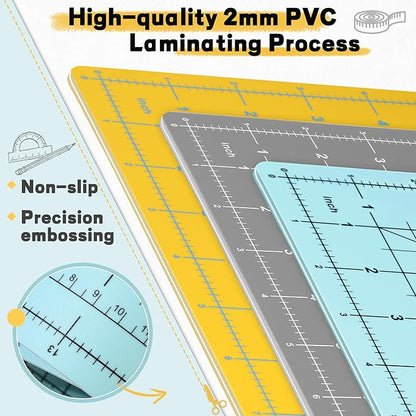 Premium Self Healing Cutting Mat 18'' x 12'', A3 Non-slip Sewing Mat for Quilting, 5-Ply Rotary Cutting Board Double-Sided for Crafts Cutting Fabric Scrapbooking Modeling Projects, Anthracite Gray