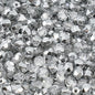 100 pcs of Faceted Fire Polished Pressed Czech Glass Beads 4mm (0.16in), Crystal Silver Aluminum Labrador 00030-27001 BCV