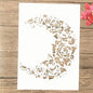 TIAMECH A4 Reusable Moon Flower Stencil for Painting - Rose Crescent Layering Template, DIY Wall Art, Wood Furniture, Scrapbook & Crafts (8.3x11.7inch)