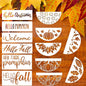 Fall Stencils for Painting on Wood Pumpkin Stencil Fall Leaves Maple Stencil Half Round Hello Autumn Drawing Templates for Door Porch Hanger Fall Wreath Home Decor