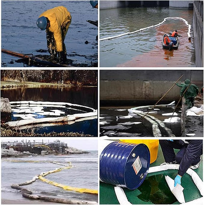 XIFENG Oil Absorbent Socks Oil Boom Soak up Oil Diesel Fuel Hydrocarbon Based Fluids, 6 Gallon (27L) Absorbency Per Sock, 5" Diameter 9.8' Length (12.7cm*3m) Clean Oil Spills(Size:Pack of 5)