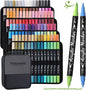 120 Colors Acrylic Paint Markers, Waterproof Dual Tip Acrylic Paint Pens with Brush and Fine Tip, Markers Set for Paper, Rock, Wood, Canvas, Glass, Ceramic and DIY Crafts Making Art Supplies