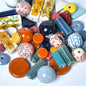 Ceramic Beads Assorted Colors and Shapes, 1/2 Pound Bag