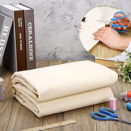 AK TRADING CO. Muslin Fabric/Textile Unbleached - Draping Fabric - Natural 10 Yards Medium Weight - 100% Cotton (63in. Wide), Natural Unbleached