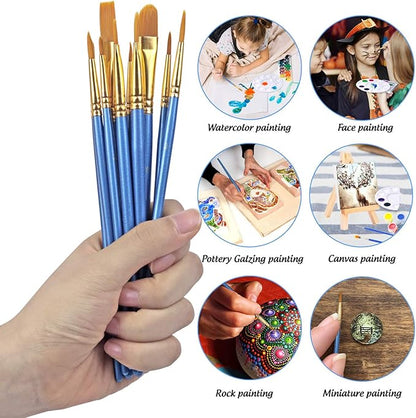 DUGATO Halloween Artist Paint Brush & Palette Set - 20 Nylon Brushes (Assorted Sizes & Shapes) with 5 Mixing Trays - Ideal for Acrylic, Watercolor, Oil & Gouache Painting