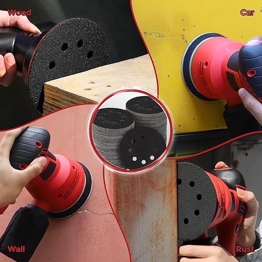 100PCS 5 inch Silicon Carbide Sanding Discs 120 Grit, Wet Dry Orbital 5 Sander Hook and Loop Sandpaper Disc, Best for Metal,Automotive,Wood Polishing
