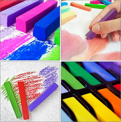 Soft Pastel Sticks, 36 PCS Vibrant Colors Chalk Sticks for Artists, Pastels Art Supplies for Drawing, Blending, and Shading
