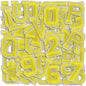 Letter and Number Iron On Patches, A-Z Alphabet and Numbers 0-9 Embroidery Applique Patch, DIY Decorative Heat Press Patches for Clothing Jeans Jackets Backpacks Hats (Yellow 72 Pcs)
