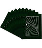 Pack of 25 Acid Free 8x10 Mats Bevel Cut for 6x8 Photos - Green Suede Precut Matboards With Backing Boards and Clear Photo Mat Bags For Pictures, Photos, Framing - 4-ply Thickness
