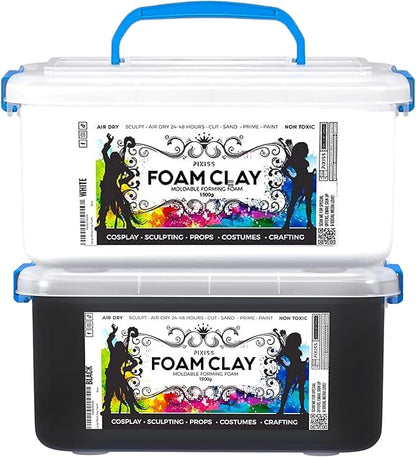 Pixiss Foam Clay (1500g, Black + White)