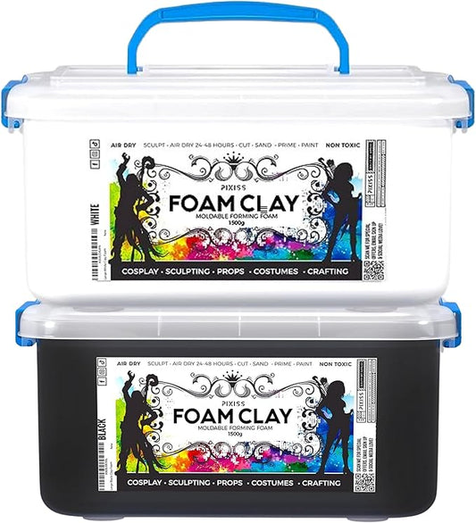 Pixiss Foam Clay (1500g, Black + White)
