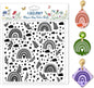 CHGCRAFT Rainbow Polymer Clay Texture Sheets Bohemian Plant Pattern Silicone Texture Stamp Clouds Love Clay Texture Mat Modeling Pattern Pad Sheets for Jewelry and Earrings Tools, 5.5x5.5 inch