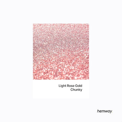 Hemway Polyurethane & Epoxy Resin Glitter 100g / 3.5oz Metallic Crystal Flake Additive for Flooring Jewelry Tumblers Glass Pigment - Chunky (1/40" 0.025" 0.6mm) - Light Rose Gold