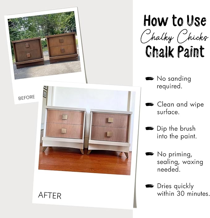 Chalky Chicks All-in-One Chalk Paint for Furniture or Cabinet - 4 Fl Oz - Matte Finish Poison Apple (Dark Red) for Metal, Wood Furniture Paint - No Sanding All-in-One for Home Decor & Crafts, USA Made