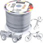UTILE Armature Aluminum Wire 80 ft 9 Gauge 3.7 mm Anodized Craft Bendable Wire – Sculpting Metal Silver for Bonsai Trees, Clay, Crafts, Plants, Gardening, Beading and Jewelry Making (Silver)