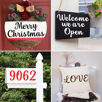 BAMIDELE 1.5 Inch Alphabet Letter Stencils for Painting, 66 Pcs Reusable Plastic Calligraphy Letter Stencils and Numbers Template Kit for Painting on Wood, Chalkboard, Fabric, Door Porch, Wall Art