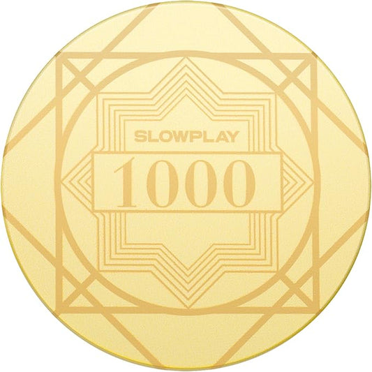 SLOWPLAY Nash Ceramic Poker Chips in Bulk, Casino Grade Ceramic 12-Gram Poker Chip for Texas Hold'em, 43mm Professional Chips Pack of 50 with Denomination of 1000