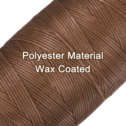 Uxcell 150D 0.8mm Flat Waxed Thread, 284 Yards, Polyester, Light Brown, 1 Roll