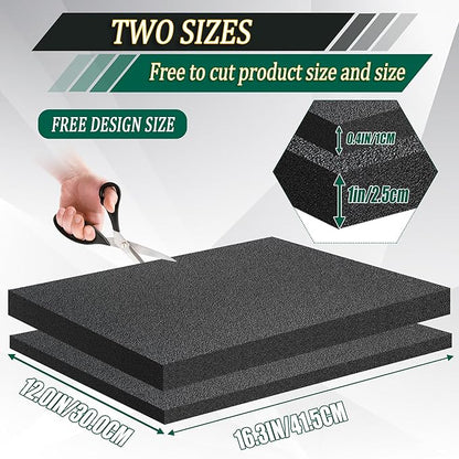 8 Pack Polyethylene Foam Pads for Packing Foam Sheets 2 Size Cuttable High Density Cushioning Inserts Protective Foam for Packing Cases and Crafts- 16" X 12" X (0.4" and 1")