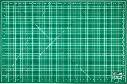 Breman Precision 24x36 Inch Self Healing Cutting Mat - 2-Sided 5-Ply PVC Green/Black Cutting Mats for Crafts, Sewing, Quilting and DIY Projects - Durable and Non-Slip Design with Precise Grid Lines