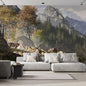 wall26 Wolf Near a Lake in a Rocky Mountain Landscape. Removable Wall Mural | Self- 132x168 inchesAdhesive Large Wallpaper - 132x168 inches