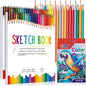 2 Pack Sketch Book with 36 Color Pencil Set, Spiral Kids Sketchbook for Drawing (68lb/100gsm), Acid-Free Sketch Pad for Kids Artist, Art Paper Drawing Supplies for Gifts (9×12 inch)