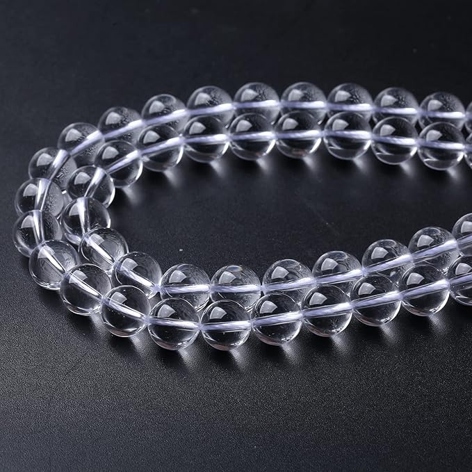 90pcs 4mm AAAAA Natural Clear White Crystal Quartz Beads Round Loose Spacer Beads for Jewelry Making DIY Bracelets Crystal Energy Healing Power Stone 15 Inch(Clear White Crystal Quartz, 4mm)