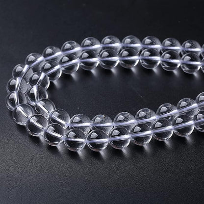 AAAAA Natural Clear White Crystal Quartz Beads Round Loose Spacer Beads for Jewelry Making DIY Bracelets Crystal Energy Healing Power Stone 32pcs 12mm 15 Inch