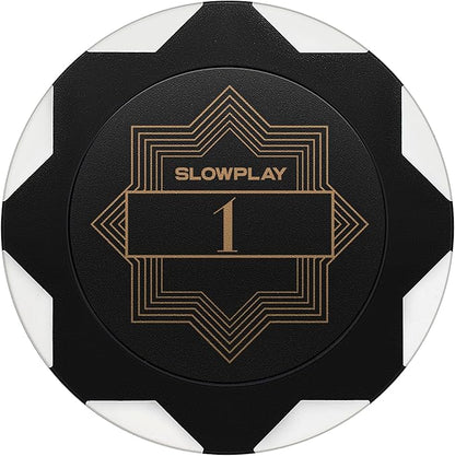 SLOWPLAY Nash Clay Poker Chips, 14 Grams Heavyweight Clay Composite, 40mm Large Chips in Bulk, Pack of 50 with Denomination of 1