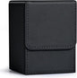 ZLCA Card Deck Box for Trading Cards, MTG YuGiOh Deck Case Holds 100+ Single Sleeved Cards, PU Leather Magnetic Card Storage Box Fits for TCG CCG Magic Game Cards (Black)