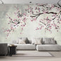 wall26 Wall Sticker/Wall Mural Watercolor Style Ink Painting Pink Cherry Blossom on Vintage, Not Peel and Stick, Non-Woven Wallpaper Decorative for Bedroom, Living Room, Office - 108x168 inches