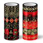 Whaline 12 Rolls Halloween Washi Tapes Red Black Foil Gold Decorative Tapes Skull Spider Web Pumpkin Pattern Masking Tapes for Halloween Scary Scrapbook Journal DIY Craft Gift Wrapping, 9.8Ft
