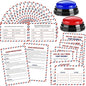 4th of July Friendly Feud Game with 2 Answer Buzzers, Independence Day Feud Cards for Family Game Night Fun Trivia Quiz for Party Office Class Groups Team Building (Red White Blue, Patriotic)