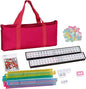 Smartxchoices 166 Tiles Mah Jongg Set American Mahjong 4 Color Pushers/Racks Mahjongg Game with Soft Velour Bag,Western Mahjongg Tiles
