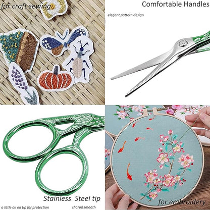 BIHRTC Scissors 3.6Inch Embroidery Knitting Scissor Small Crafting Shears with Leather Case Little Scissors Stainless Steel Scissor for Sewing Needlework Threading Craft Artwork DIY Tools