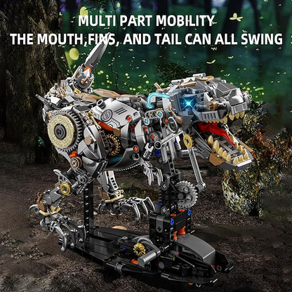 Ideas Mechanical Tyrannosaurus Building Set with Light, Creative Jurassic T-Rex Animal Toy for Home Office Decor Compatible with Lego Dinosaur, Gift for Adult Teens Boys 8-12(1268 PCS)