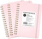 PAPERAGE Lined Spiral Journal Notebook, (Blush), 3 Pack, 160 Pages, Medium 5.5 inches x 8 inches - 100 GSM Thick Paper, Hardcover, Double-Wire Spiral Journal & Notebook