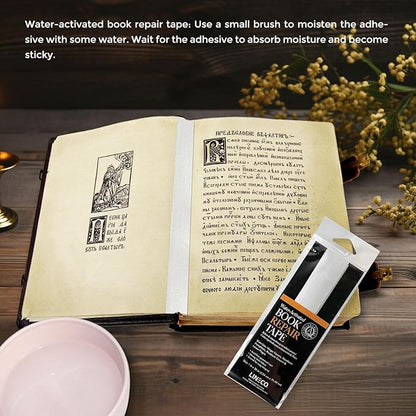 Lineco Water-Activated Book Repair Tape, Use for Hinging Covers, Repairing Pamphlets and Paper Pages. Non-Yellowing, Neutral pH, 2 in x 48 Inch