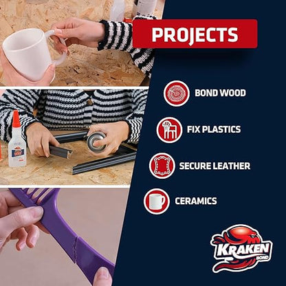 KRAKEN BOND Wow! Spray Adhesive Activator(3X16.9 Oz.) - Cyanoacrylate Super Glue Accelerator Spray for Plastic, Metal, Wood & PVC, CA Glue Activator | 3 Pack
