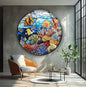 My Photostation.com 24''(60cm) Diameter Coral Reef Mosaic Round Glass Wall Art Tempered Glass Printing Wall Decor Large Wall Art Wall Hangings